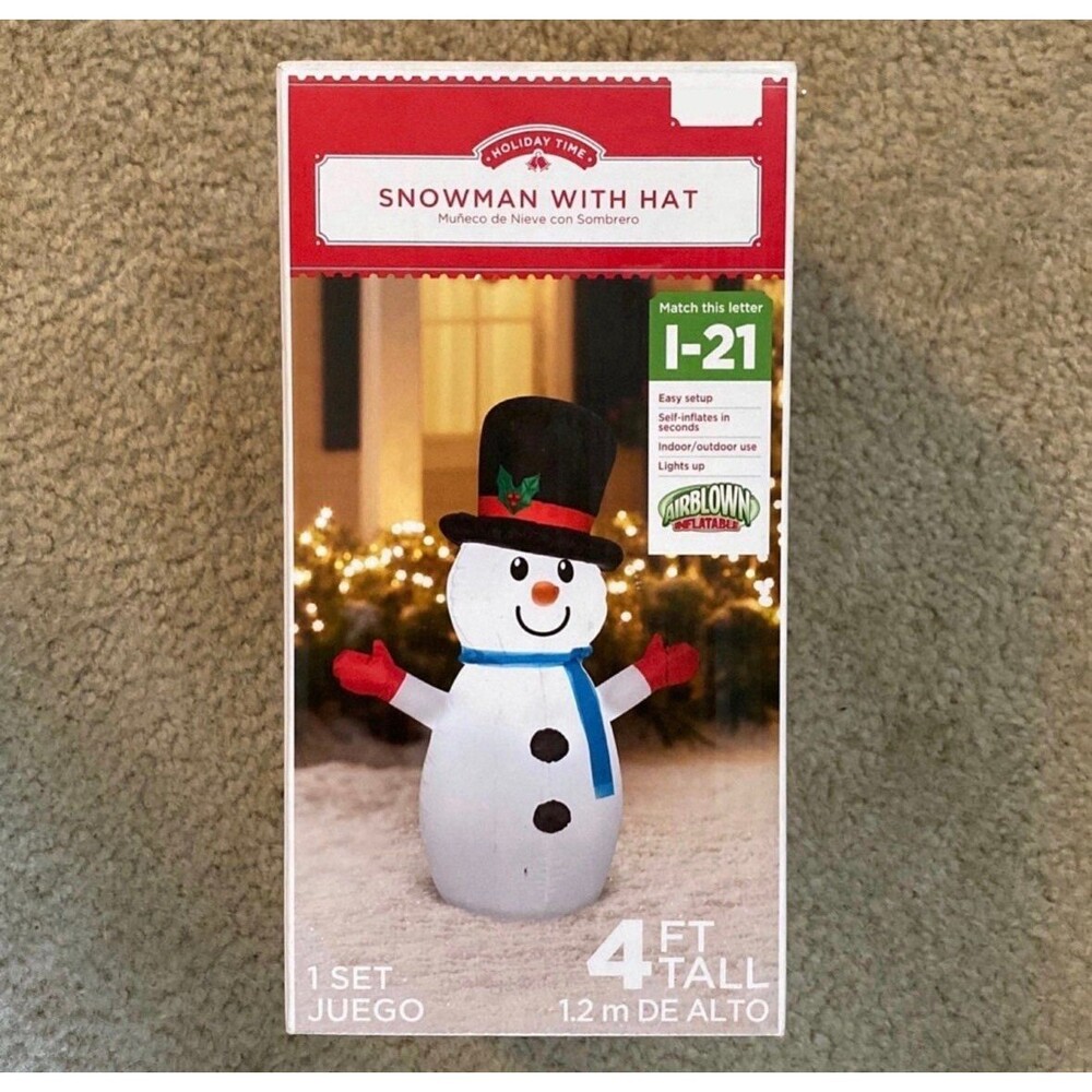 4ft Snowman Holiday Inflatable - Picture 4 of 4